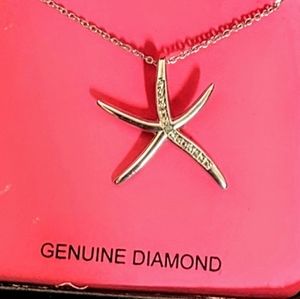 Starfish with Diamond accents necklace